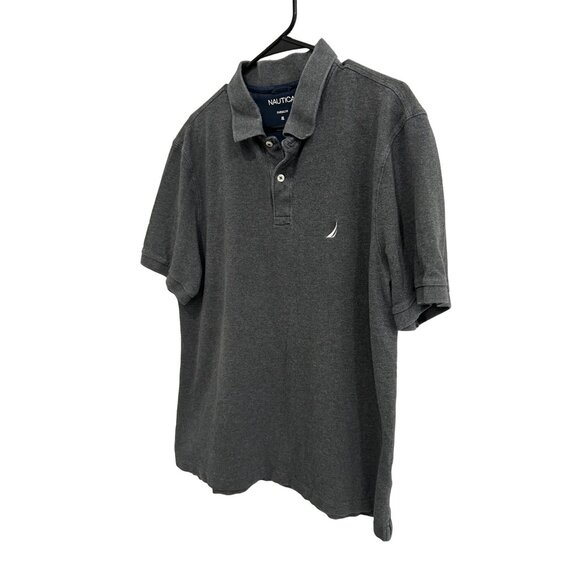 Nautica Classic Fit Polo Shirt Gray Cotton Short Sleeve Sz XL - Picture 3 of 7